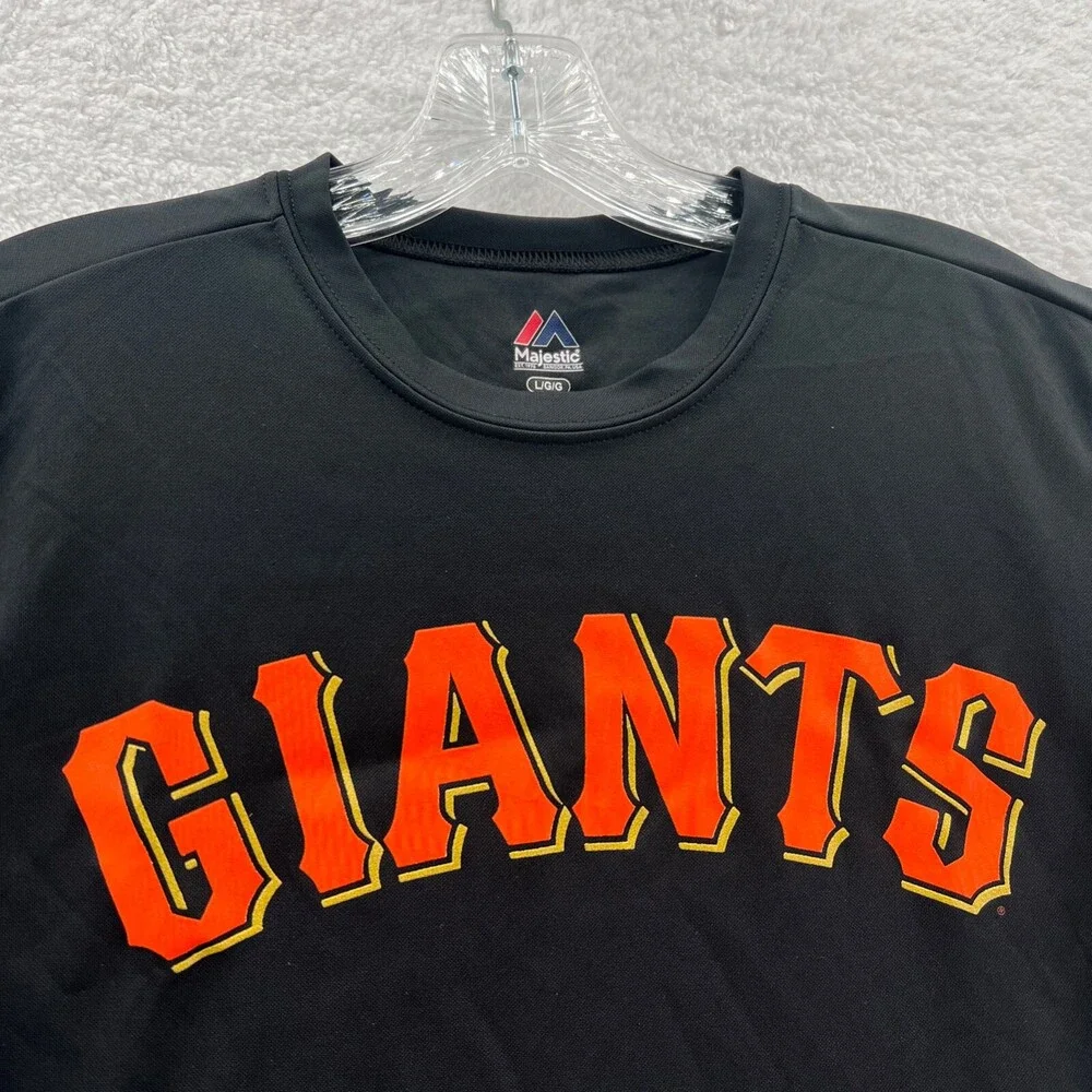 NEW Majestic San Francisco Giants Shirt Boys Large Black MLB Baseball Athletic r
